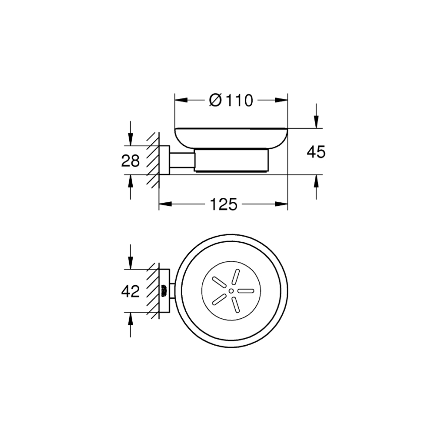 GROHE 40754001 - Portasapone ESSENTIALS CUBE cromo lucido