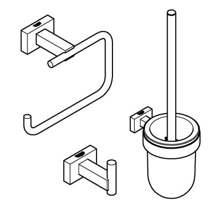 GROHE 40757001 - Zubehör-Set ESSENTIALS CUBE glänzender Chrom