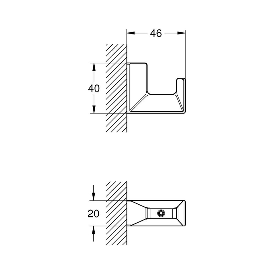 GROHE 40782000 - Gancio per accappatoio SELECTION CUBE cromo lucido