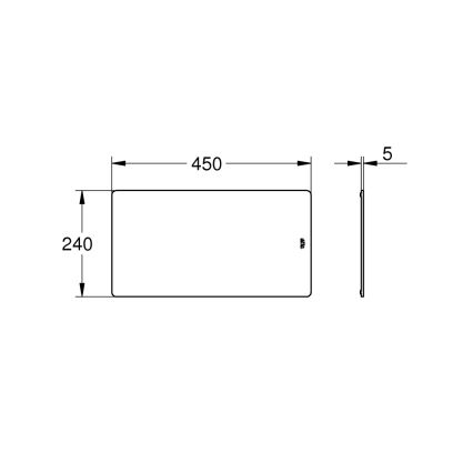 GROHE 40786L00 - Tagliere in vetro 450 × 240 × 19 mm bianco