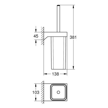 GROHE 40857000 - WC-Reinigungsset SELECTION CUBE, glänzender Chrom