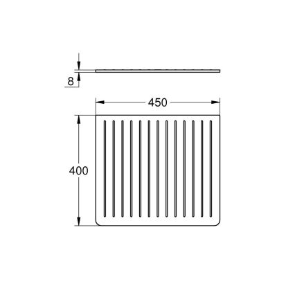 GROHE 40871K00 - Piano di sgocciolamento 450 x 400 mm ceramica/nera