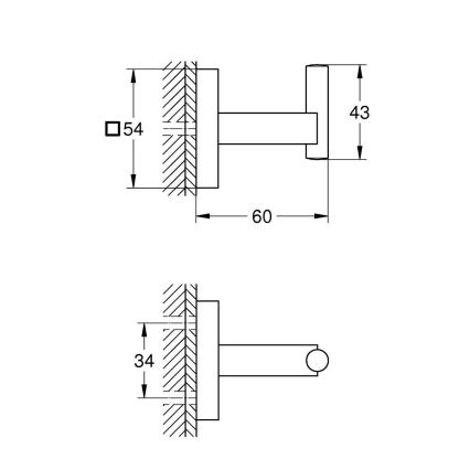 GROHE 40961000 - Bademantelhaken START CUBE, Chrom glänzend