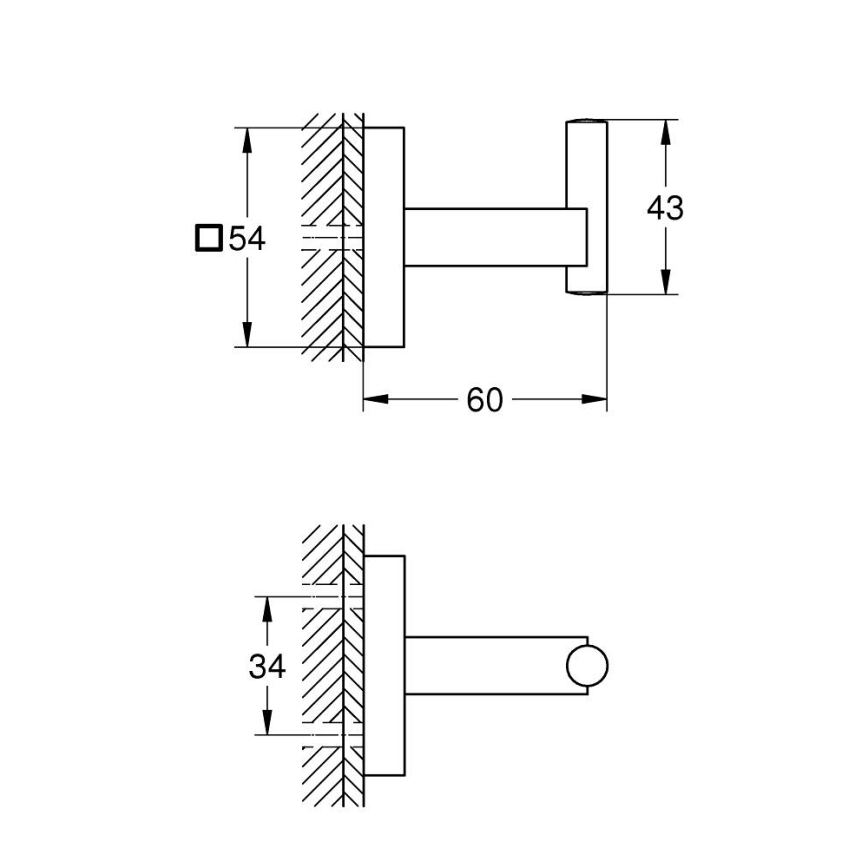 GROHE 40961000 - Crochet pour peignoir START CUBE chromé brillant