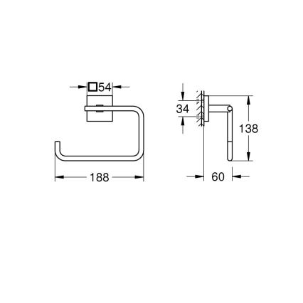 GROHE 40975DC0 - Porte-serviette START CUBE en acier inoxydable