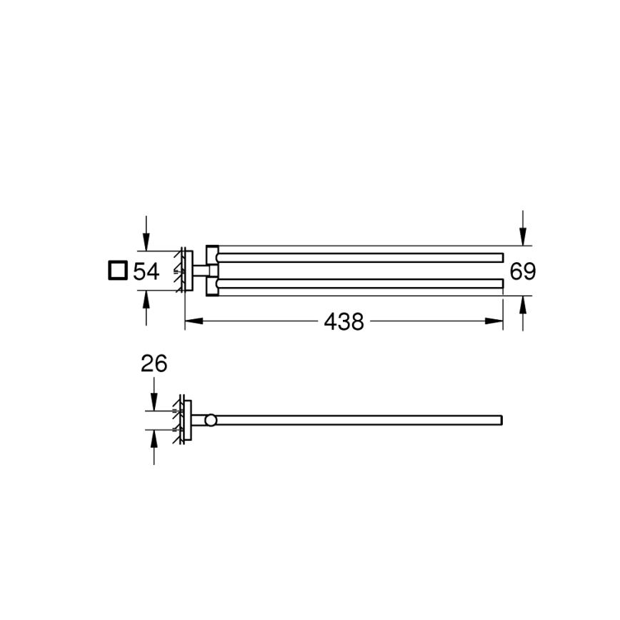 GROHE 40976DC0 - Handtuchhalter START CUBE 438 mm Edelstahl
