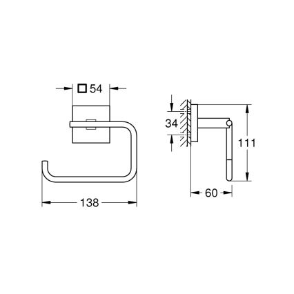 GROHE 40978000 - Toilettenpapierhalter START CUBE, glänzender Chrom