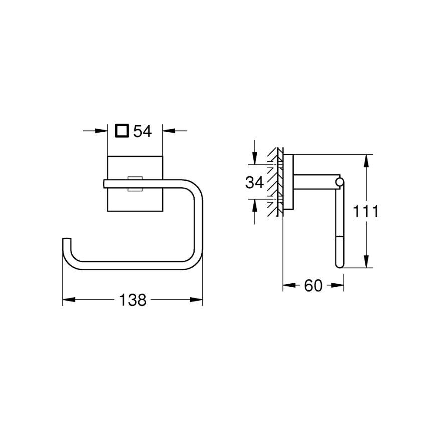 GROHE 409782430 - Porta rotolo per carta igienica START CUBE nero