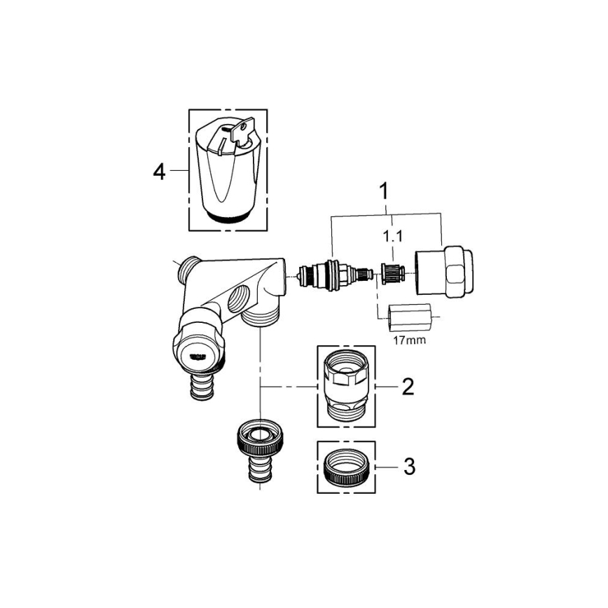 GROHE 41020000 - Valvola doppia EGGEMANN 12” cromo lucido