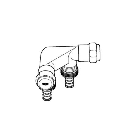 GROHE 41022000 - Robinet d'arrêt double EGGEMANN DN 15 chromé brillant