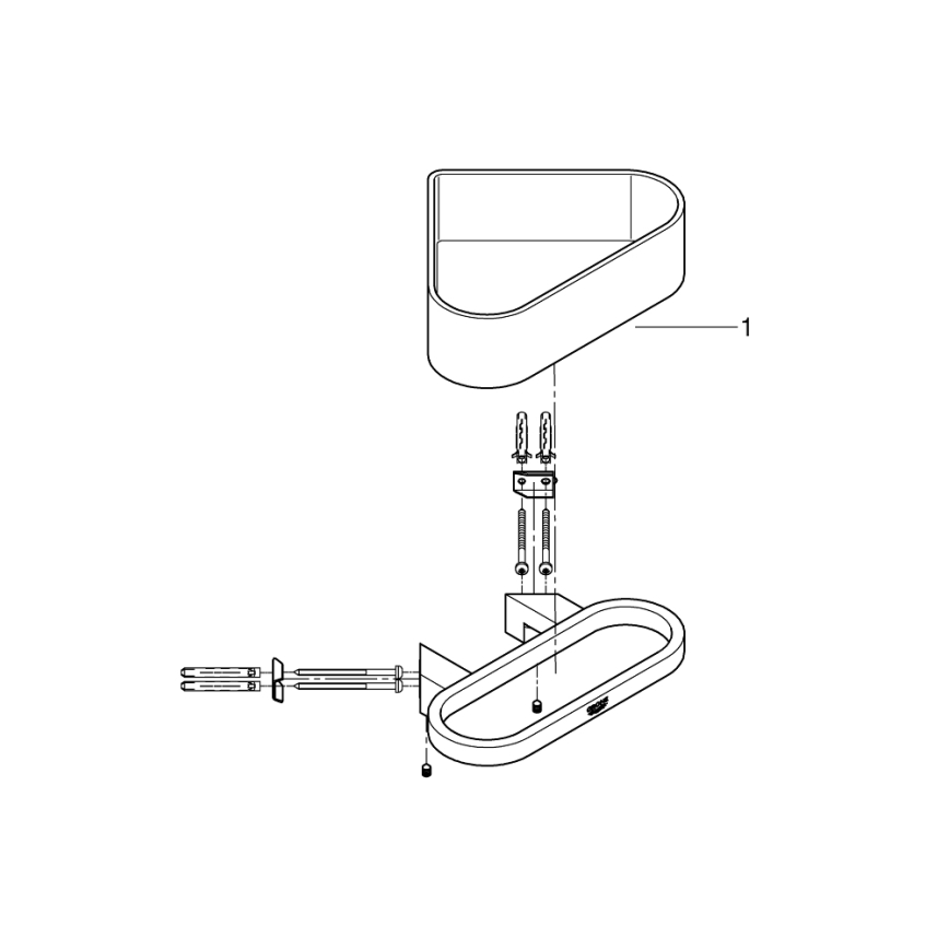 GROHE 41038000 - Piatto doccia angolare SELECTION cromo lucido