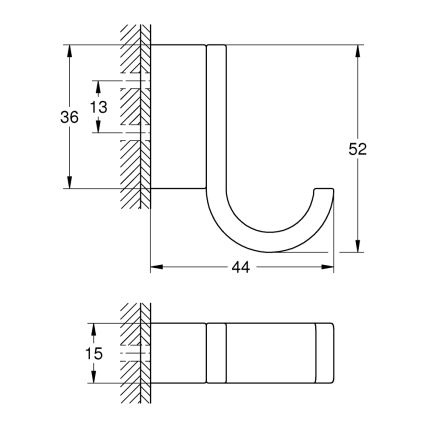 GROHE 41039A00 - Crochet pour peignoir de bain SELECTION graphite