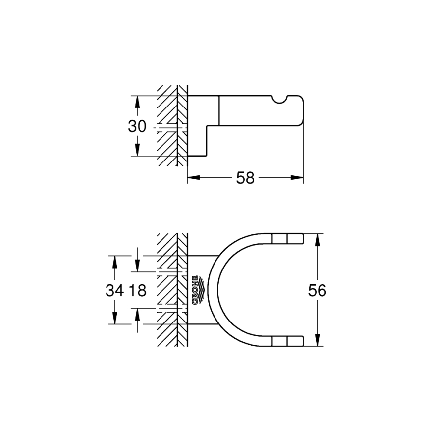 GROHE 41049000 - Doppelhaken SELECTION glänzender Chrom