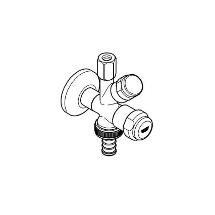 GROHE 41073000 - Kombi-Eckventil WAS 12” × 38” hochglänzend verchromt