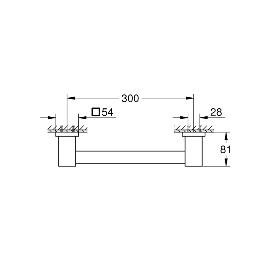 GROHE 410942430 - Maniglione per vasca START CUBE 354 mm nero