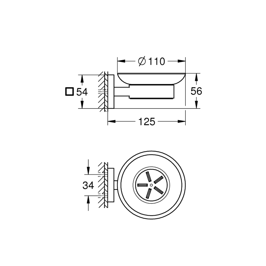 GROHE 41096DC0 - Portasapone START CUBE 110 x 56 x 125 mm in acciaio inox