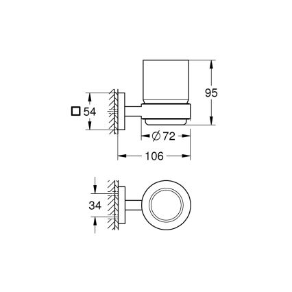 GROHE 41097DC0 - Glas mit Halterung START CUBE, Edelstahl