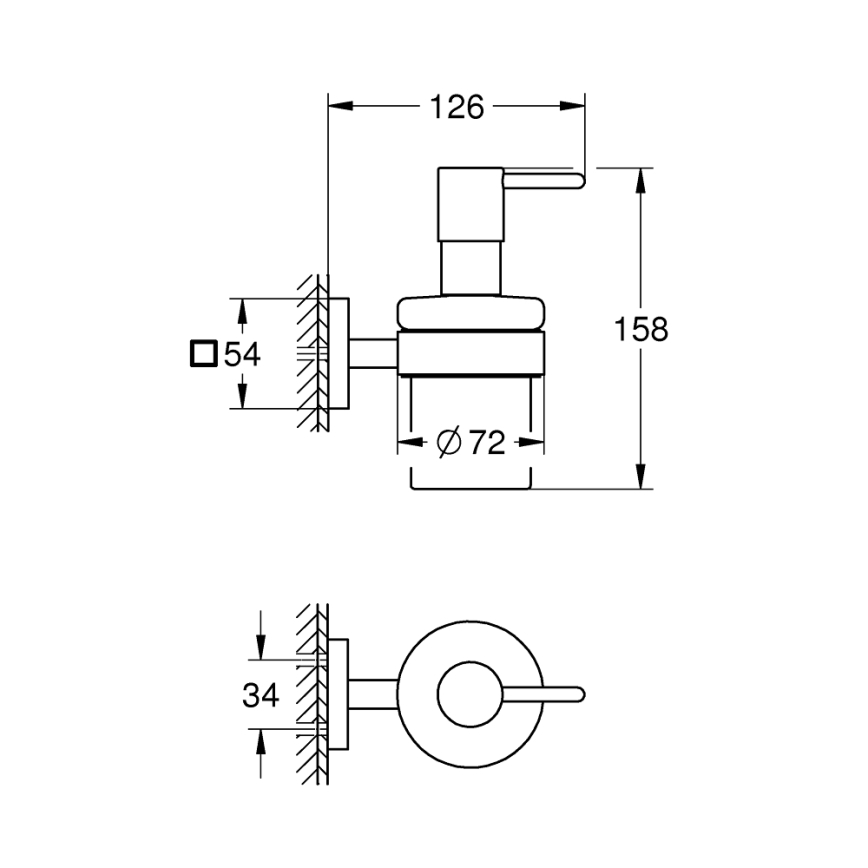 GROHE 41098000 - Distributeur de savon liquide START CUBE 160 ml chromé brillant