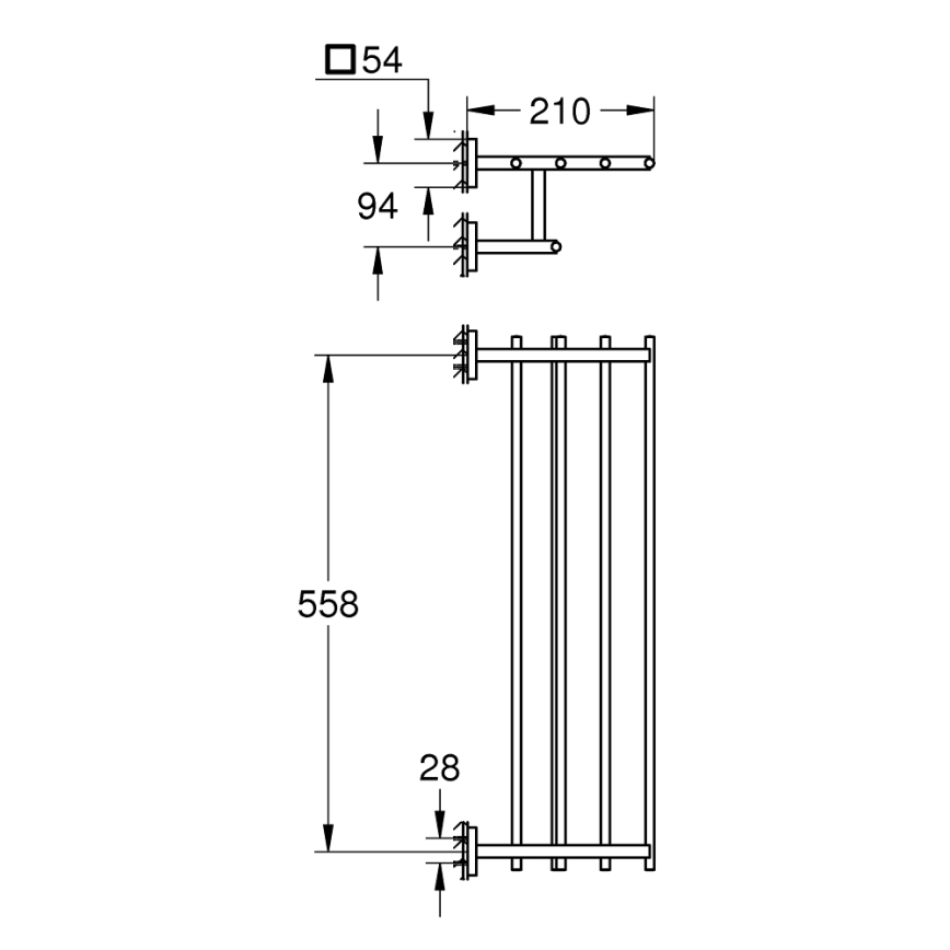 GROHE 41099000 - Porte-serviettes multiple START CUBE 600 mm, chrome brillant