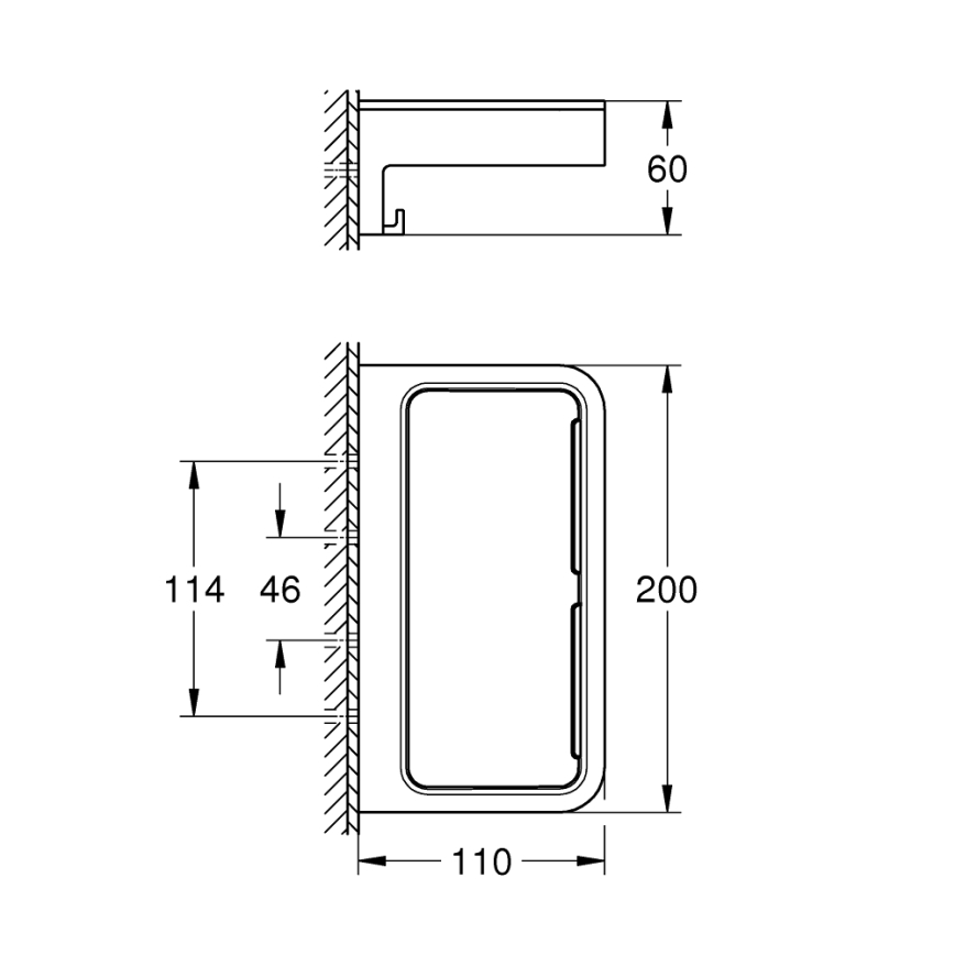 GROHE 411072430 - START CUBE Duschablage 200 mm schwarz