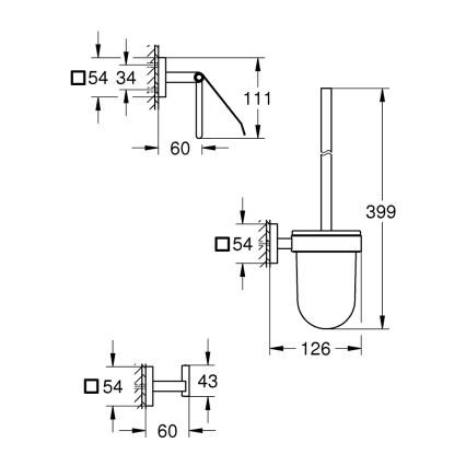 GROHE 411232430 - ESSENTIALS WC-Zubehörset 3‑in‑1, schwarz