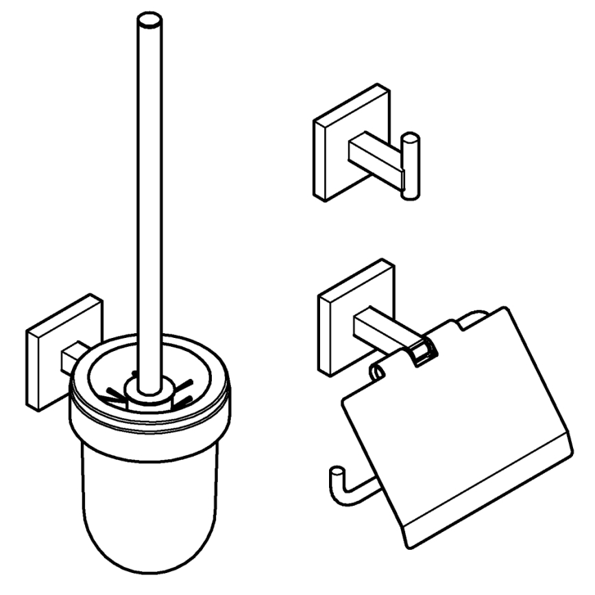 GROHE 41123DC0 - Set di accessori START CUBE in acciaio inox