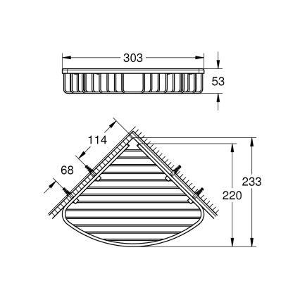 GROHE 41172000 - Mensola angolare QUICKFIX START COSMOPOLITAN 30,3 × 5,3 cm cromata
