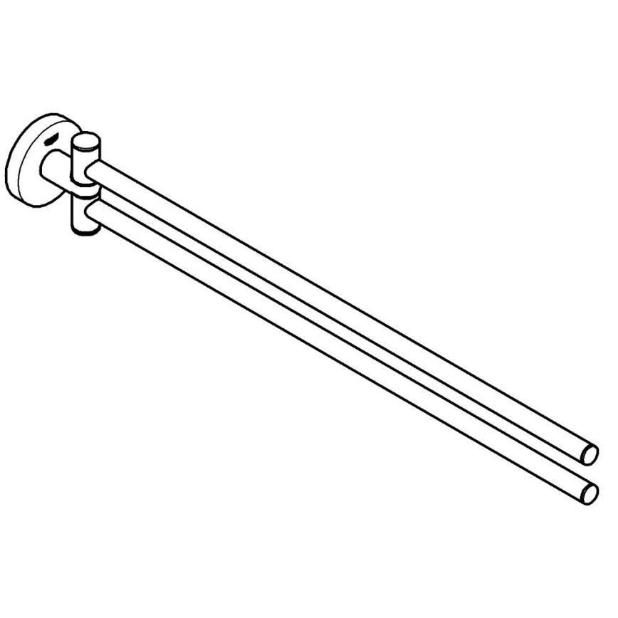 GROHE 41183DC0 - Porte-serviettes QUICKFIX START 439 mm en acier inoxydable