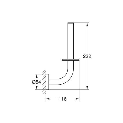 GROHE 41186DC0 - Support pour rouleau de papier toilette de rechange 116 x 232 mm en acier inoxydable