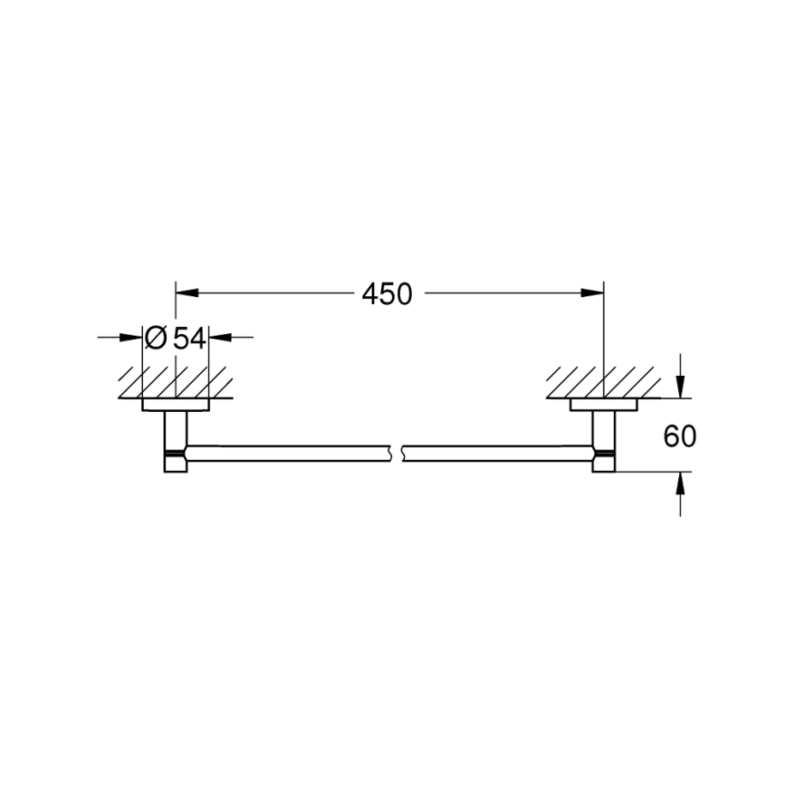 GROHE 41197DC0 - Porte-serviettes START 504 mm en acier inoxydable