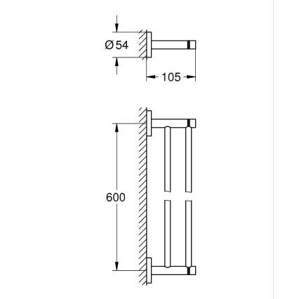 GROHE 41203DC0 - Porta asciugamani a due bracci START 654 mm in acciaio inox