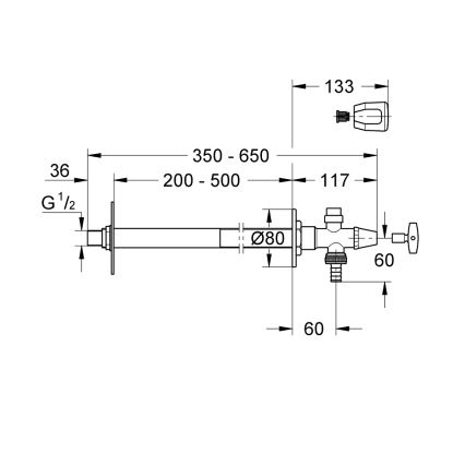 GROHE 41208000 - Valvola da parete per esterni EUROTEC DN 15 cromo lucido