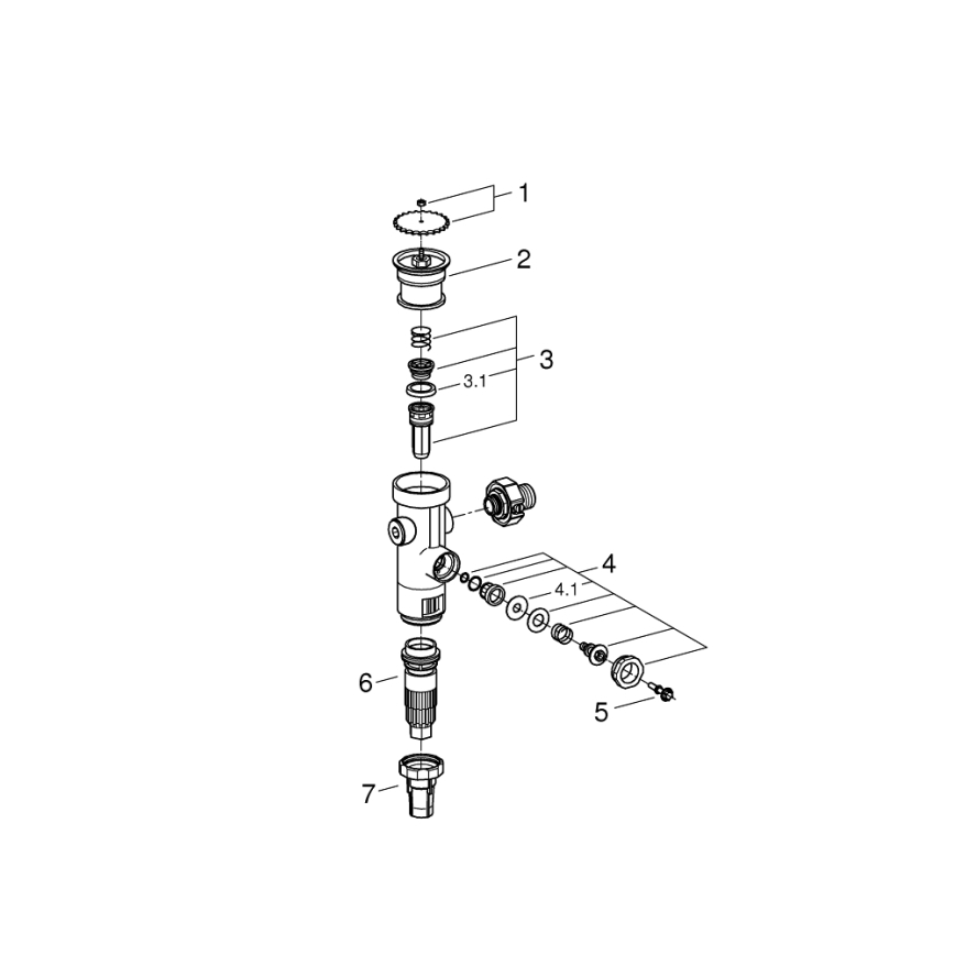 GROHE 43996000 - Sistema di scarico a pressione RONDO 3”