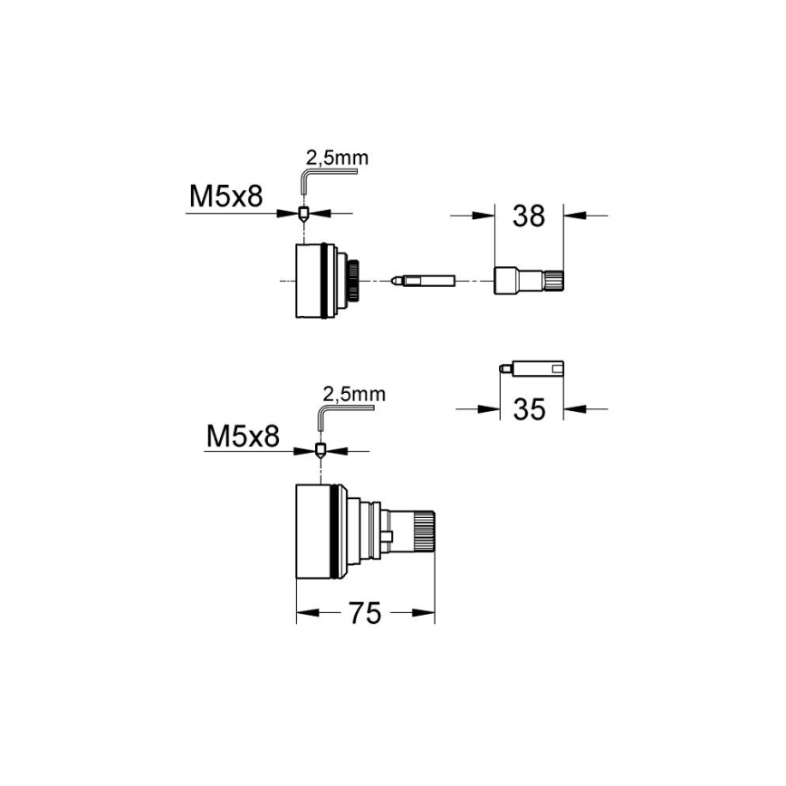 GROHE 47781000 - Kit d'extension 27,5 mm