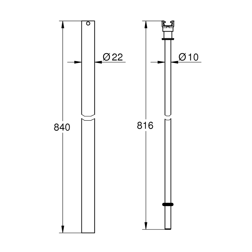 GROHE 48515000 - Barra per sistema doccia, cromo lucido
