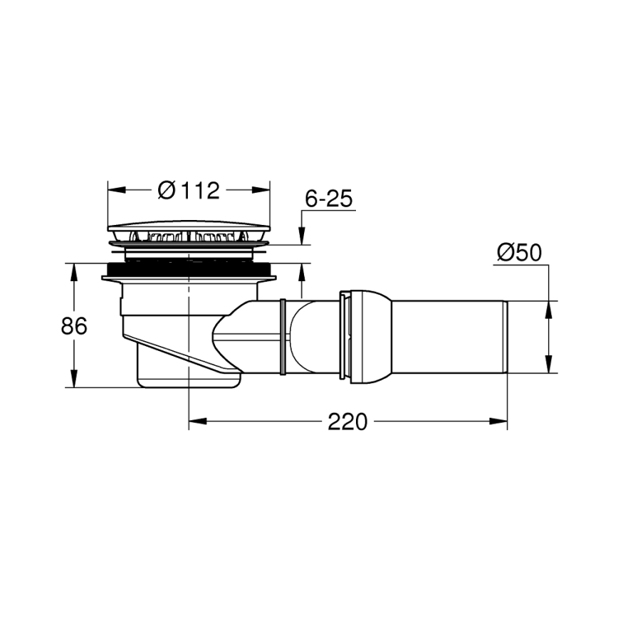 GROHE 49534000 - Ensemble de vidange pour receveurs de douche universels Ø 112 mm chromé