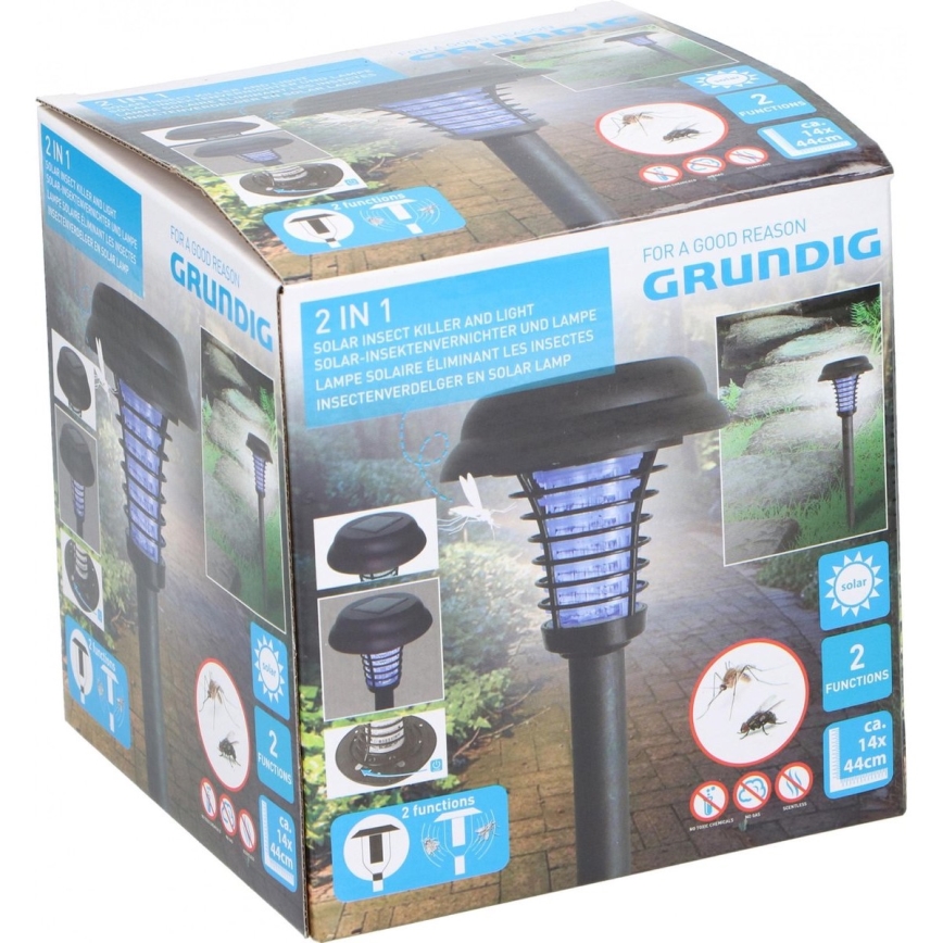 Grundig 12217 - Lampe solaire LED et piège à insectes LED/1xAA