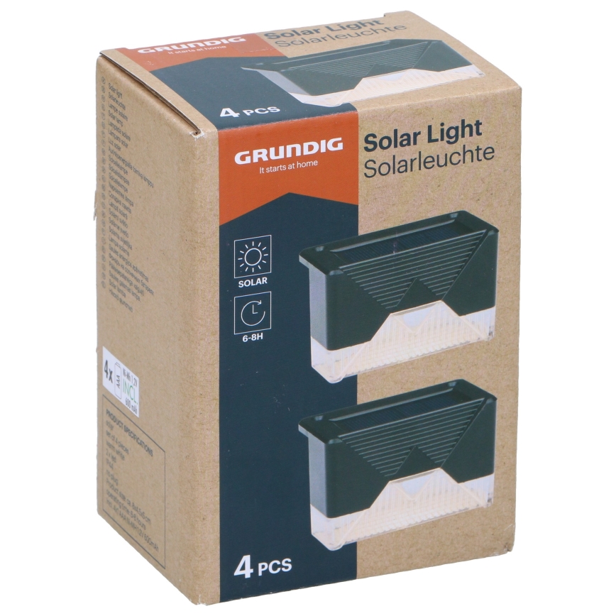 Grundig - SET 4x LED Solar-Wandleuchte LED/1,2V 600 mAh IP44