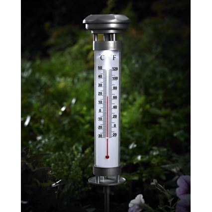 Grundig 89640 - LED Lampada solare con un termometro 1xLED/1,2V