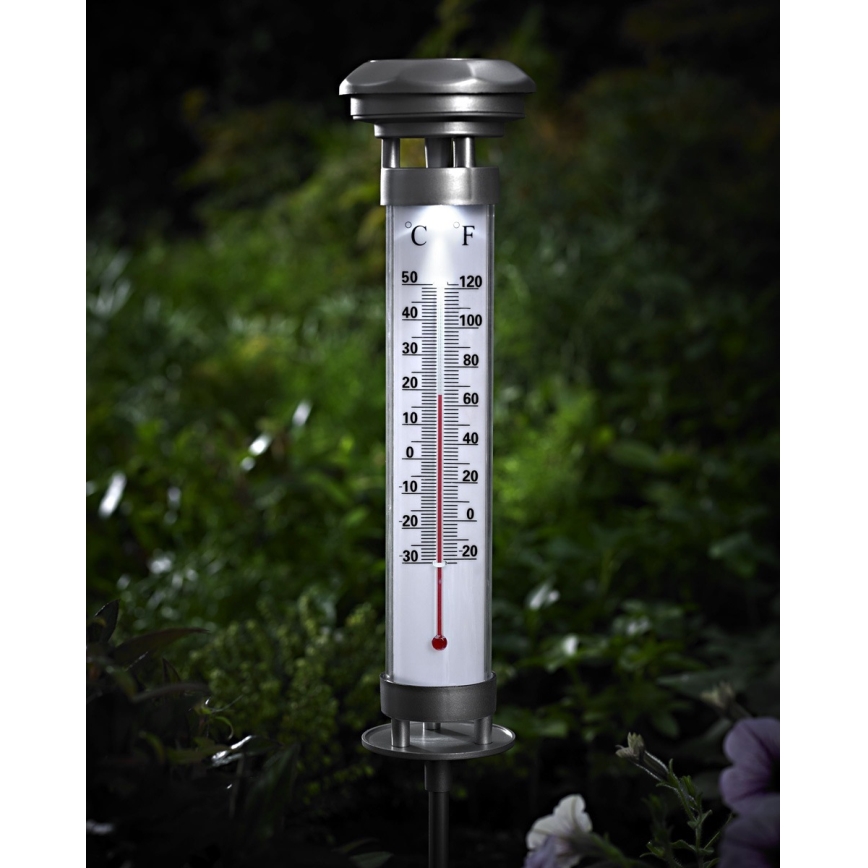 Grundig 89640 - LED Lampada solare con un termometro 1xLED/1,2V