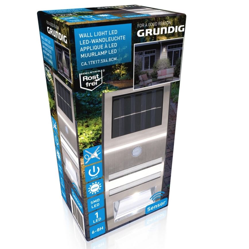 Grundig - Applique a LED solare con sensore 1xLED IP64