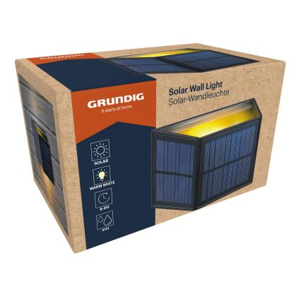 Grundig - Applique solare a LED, 3,7 V, 1800 mAh, IP44