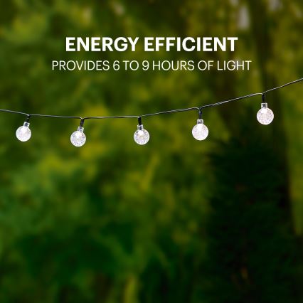 Grundig - Catena LED solare 50xLED/8 funzioni 6,9m bianco caldo