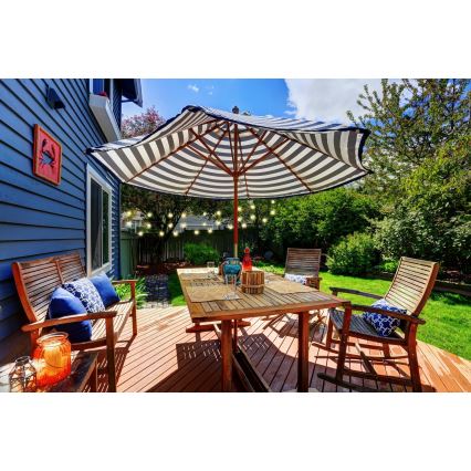 Grundig - Dimmbare LED-Solar-Lichterkette 50xLED/8 Funktionen 9,35m warmweiβ + Fernbedienung