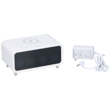 Grundig - Lampada da notte a LED dimmerabile con sveglia e ricarica wireless LED/5W/230V