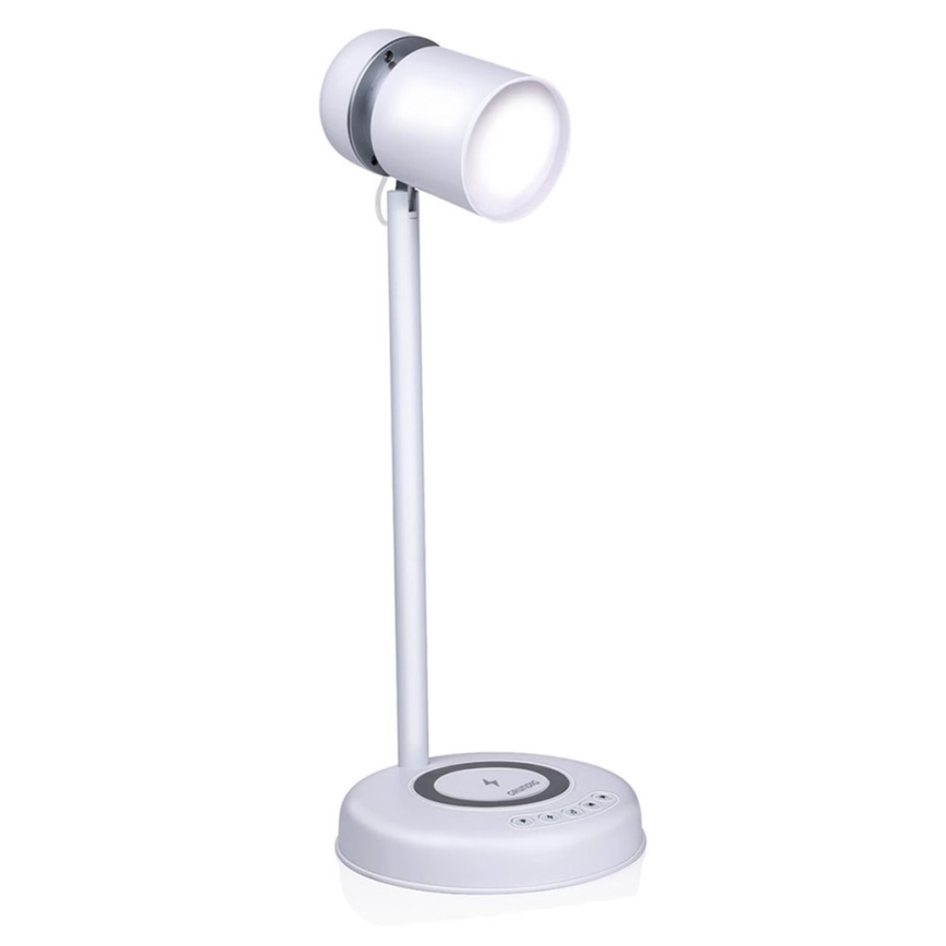 Grundig - Lampada da scrivania a LED con ricarica wireless e altoparlante 3 in 1 LED/15 W/5 V