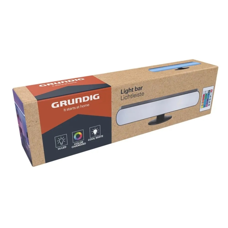 Grundig - Lampada da tavolo dimmerabile LED RGBW LED/0,7W/5V nera + telecomando