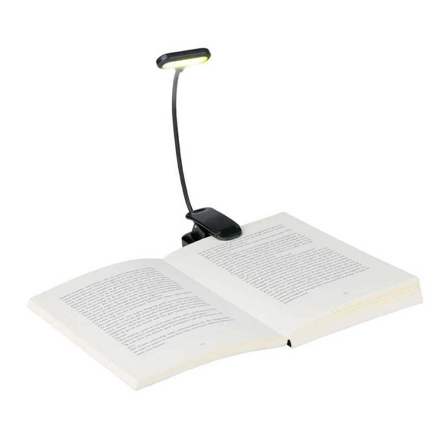Grundig - Lampe de bureau rechargeable à LED à pince, 5 V, 400 mAh, noire