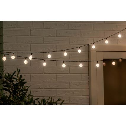 Grundig - LED Dimmerabile solare catena 50xLED/8 funzioni 9,35m IP44 bianco caldo + telecomando