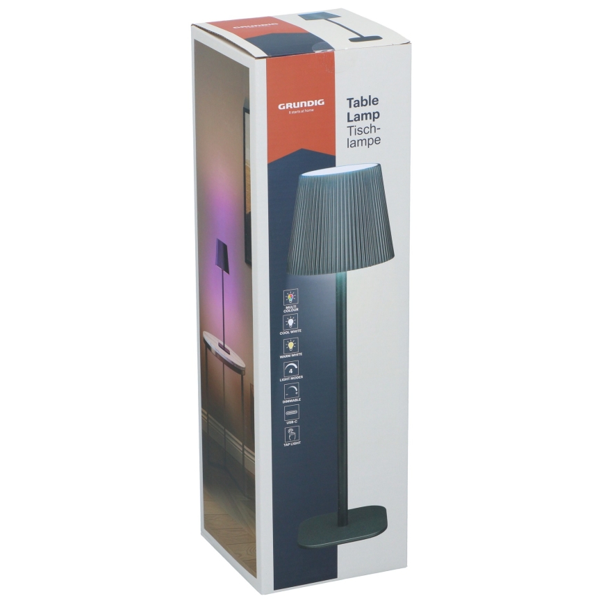 Grundig - LED RGB dimmbare Touch-Tischlampe LED/5V 1200 mAh